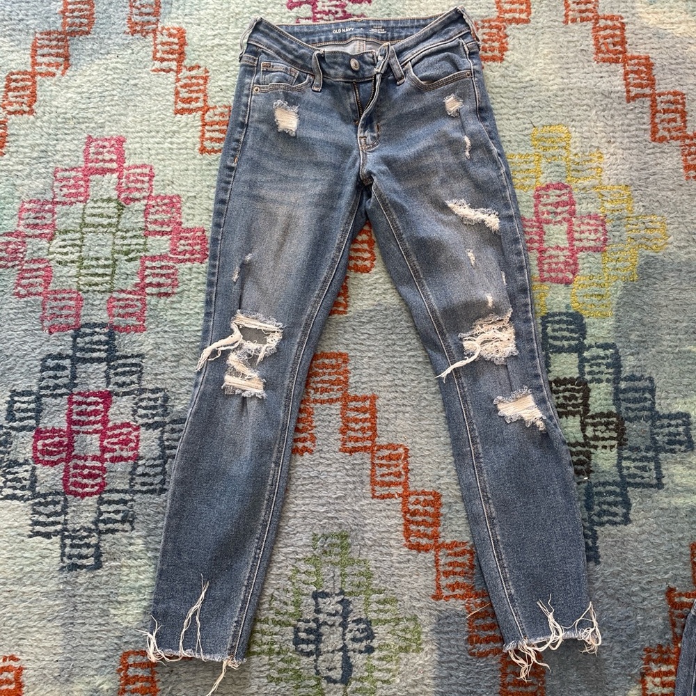 Old Navy Skinny Ripped Blue Jeans
